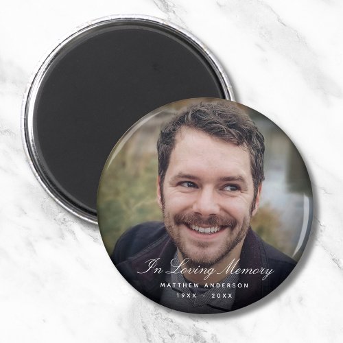 Custom Photo Personalized Memorial Tribute Funeral Magnet