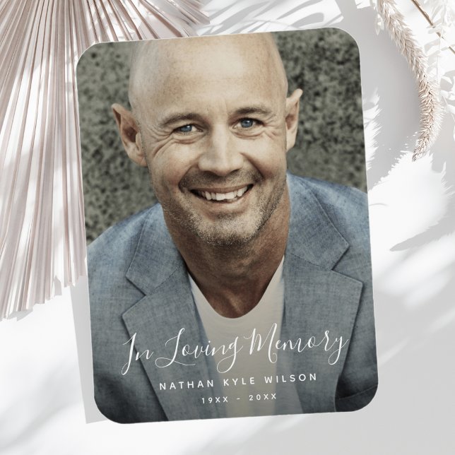 Custom Photo Personalized Memorial Tribute Funeral Magnet (Photo Memorial Magnet)