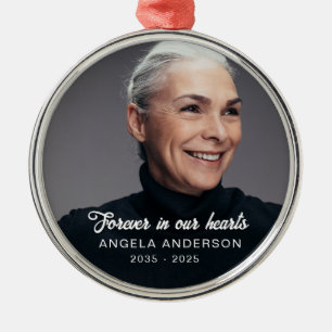 Custom Photo Personalized Memorial Tribute Funeral Metal Ornament