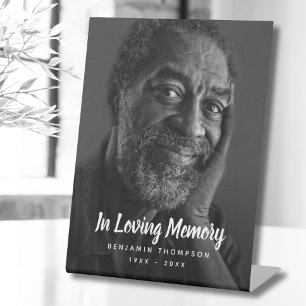 Custom Photo Personalized Memorial Tribute Funeral Pedestal Sign
