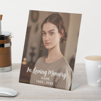 Custom Photo Personalized Memorial Tribute Funeral Pedestal Sign