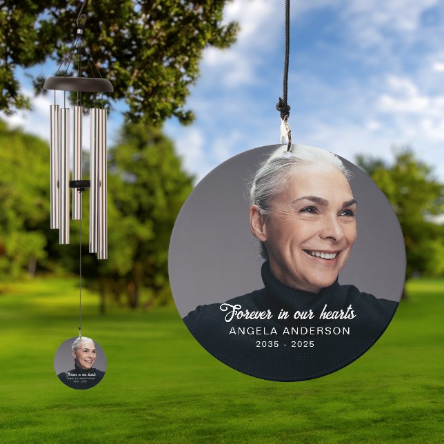 Custom Photo Personalized Memorial Tribute Funeral Wind Chime (Outdoor)