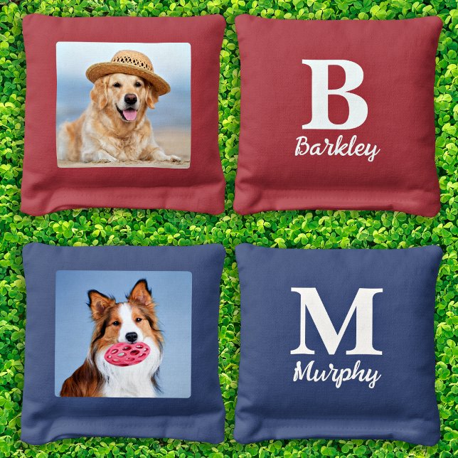 Custom Photo Personalized Monogram Pet Dog Cornhole Bags (Creator Uploaded)