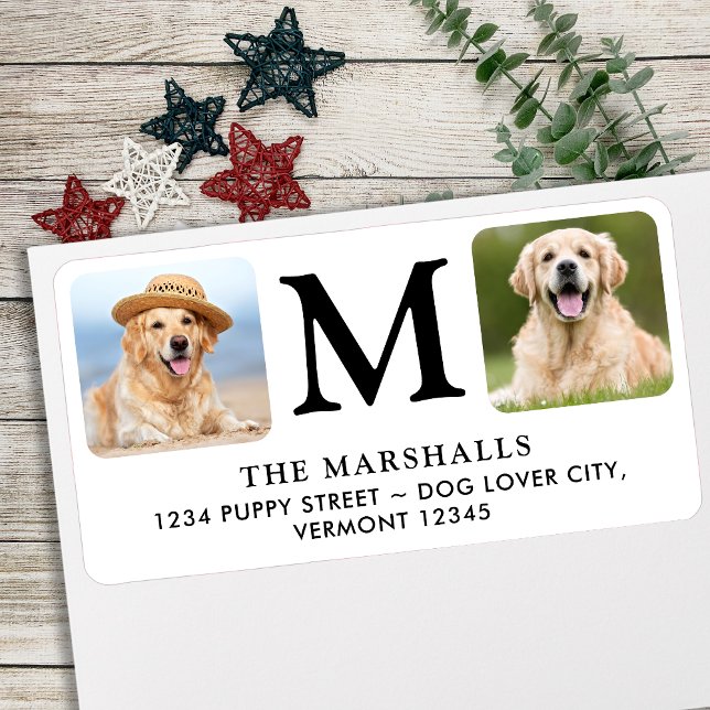 Custom Photo Personalized Monogram Return Address Label (Creator Uploaded)