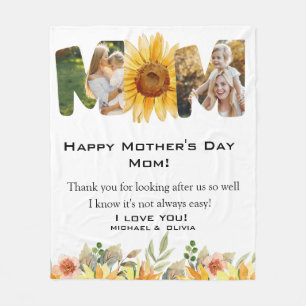 Custom Photo Personalized Mothers day Fleece Blanket