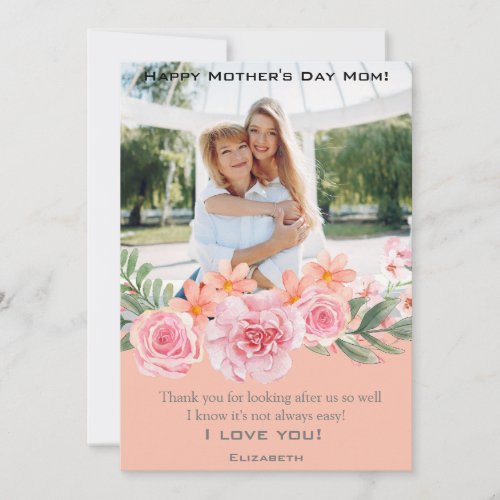 Custom Photo Personalized Mothers day Holiday Card