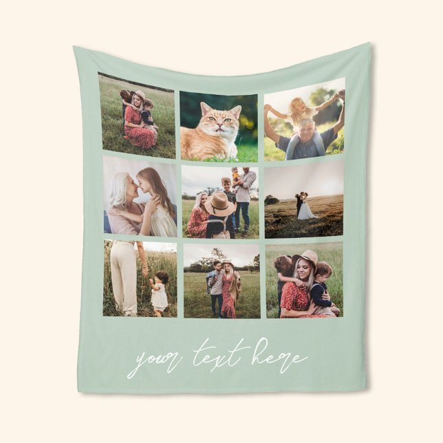 Custom Photo Personalized Picture Collage Fleece Blanket (Creator Uploaded)