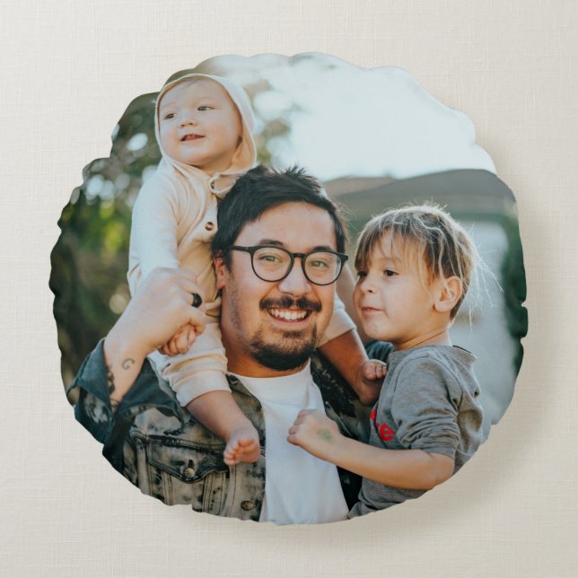 Custom Photo Personalized   Round Pillow (Front)