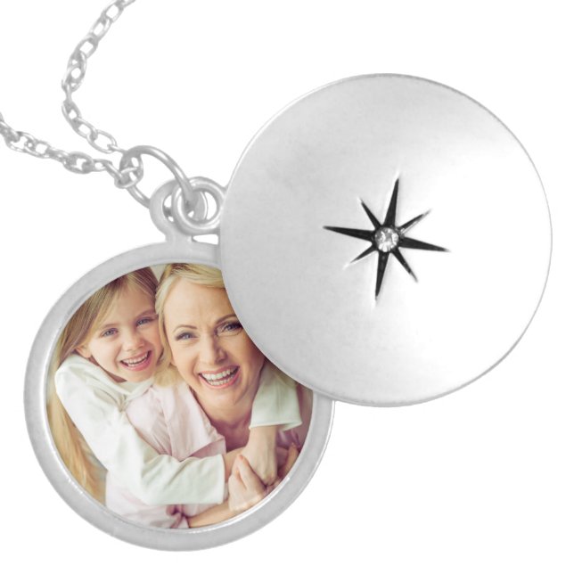 Custom Photo Personalized Silver Plated Necklace (Front)
