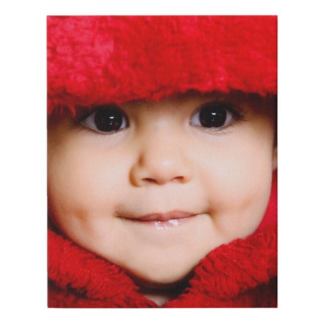 Custom Photo Personalized Simple Faux Canvas Print (Front)