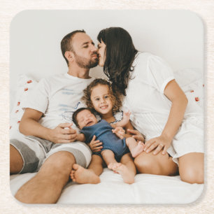 Custom Photo Personalized Square Paper Coaster