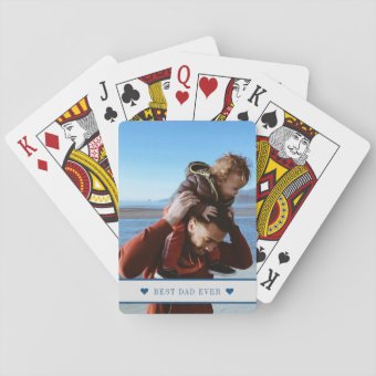 Custom photo personalized text family modern playing cards | Zazzle