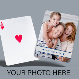 Custom photo personalized text family modern poker cards