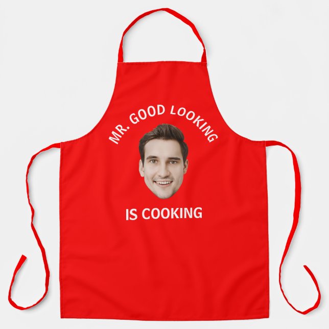 Custom Photo personalized Text Her Him Women Men Apron (Front)