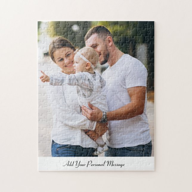 Custom Photo Personalized Text Jigsaw Puzzle (Vertical)