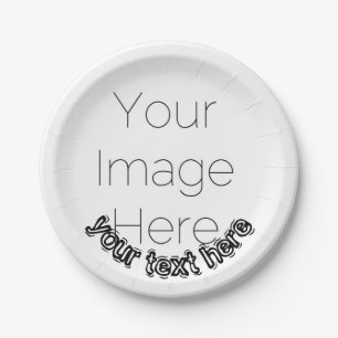Custom Photo – Personalized text  Paper Plates