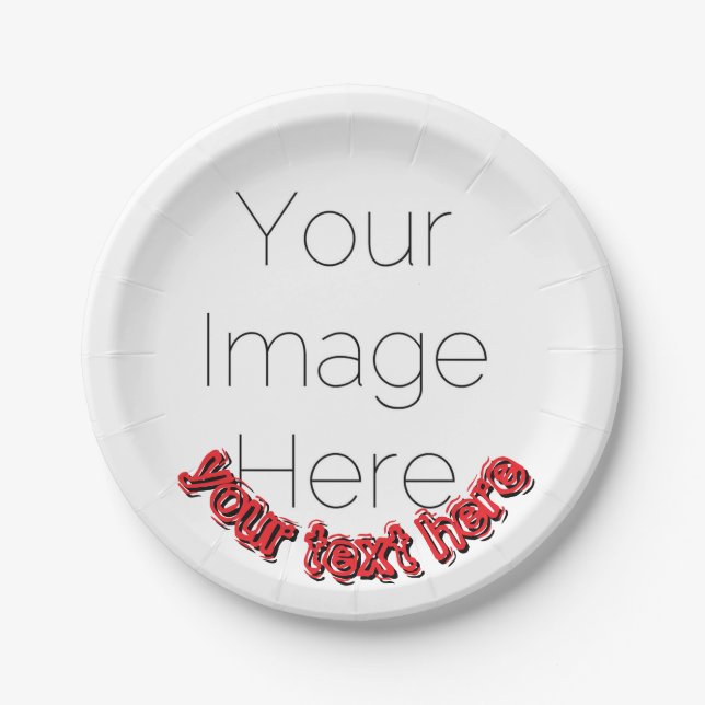 Custom Photo – Personalized text  Paper Plates (Front)