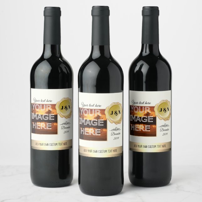 Custom Photo Personalized Wine Bottle Labels (Bottles)
