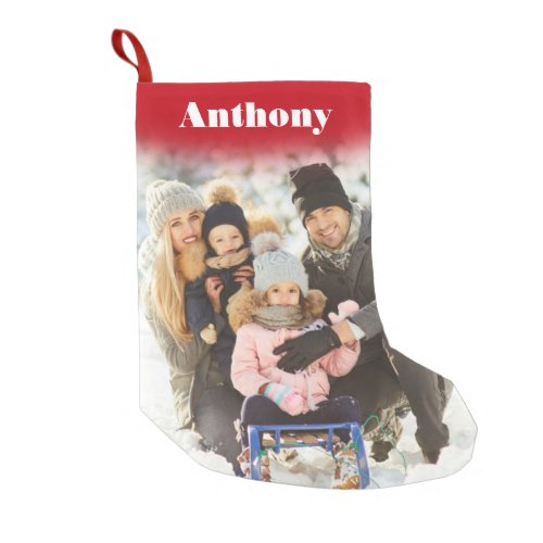 Custom Photo Personalized with Name Small Christmas Stocking