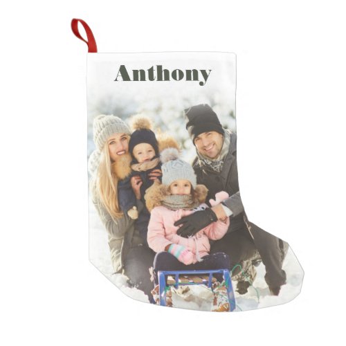 Custom Photo Personalized with Name Small Christmas Stocking