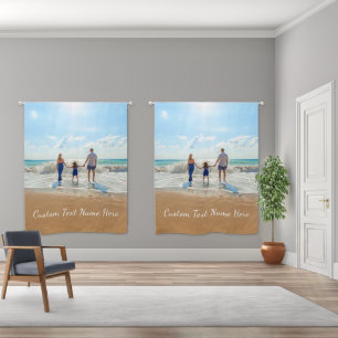 Custom Photo Personalized Your Photos and Text Blackout Curtains