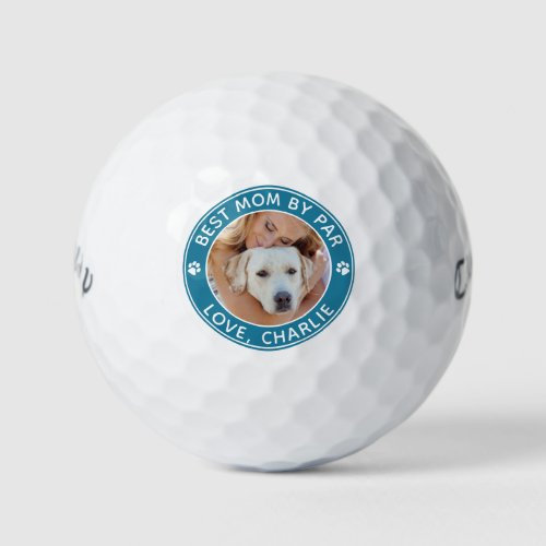 Custom Photo Pet Best Mom By Par Dog Mom Golf Balls