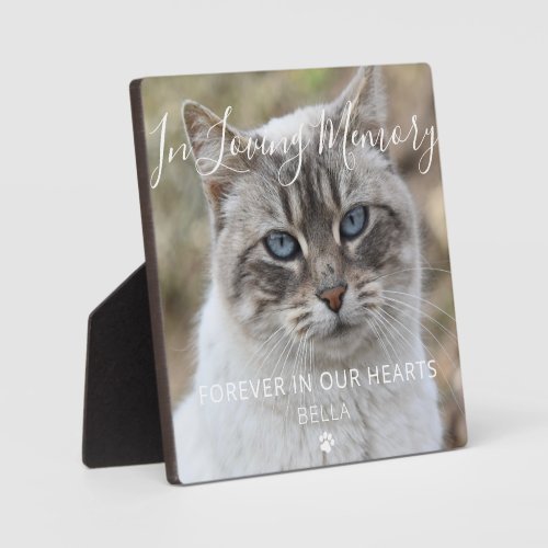 Custom Photo Pet Cat Memorial Keepsake Plaque