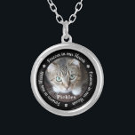Custom Photo Pet Cat Memorial Silver Plated Necklace<br><div class="desc">Honor your best friend with a custom photo memorial necklace. This unique pet memorials keepsake is the perfect gift for yourself, family or friends to pay tribute to your loved one. We hope your dog memorial photo necklace will bring you peace, joy and happy memories. Quote "Forever in our Hearts"....</div>