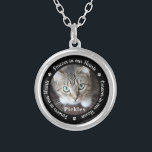Custom Photo Pet Cat Memorial Silver Plated Necklace<br><div class="desc">Honor your best friend with a custom photo memorial necklace. This unique pet memorials keepsake is the perfect gift for yourself, family or friends to pay tribute to your loved one. We hope your dog memorial photo necklace will bring you peace, joy and happy memories. Quote "Forever in our Hearts"....</div>