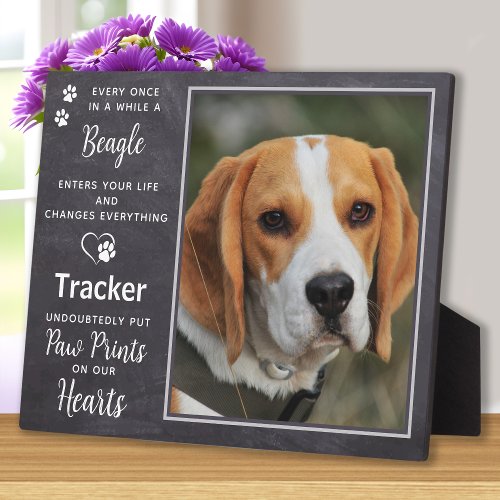 Custom Photo Pet Dog Beagle Memorial Plaque