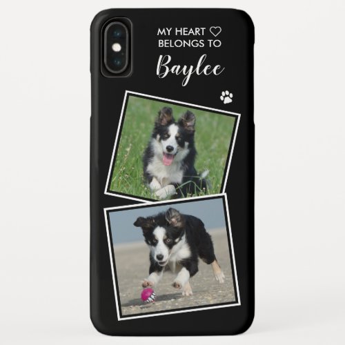 Custom Photo Pet Dog Cat Collage Cute Quote Photo iPhone XS Max Case