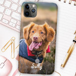 Custom Photo Pet Dog Cat Name iPhone 12 Case<br><div class="desc">Now you can carry your best friend with you wherever you go with this custom dog pet photo iPhone case . This photo with personalized name design is trendy, elegant, cool and cute. Customize with your favorite dog photo, cat photo, or any pet with paws ! Add name to personalize....</div>