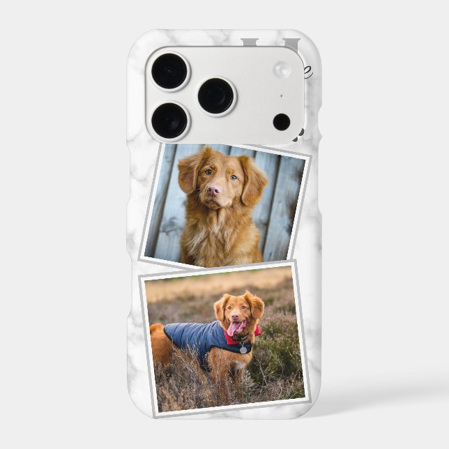 Custom Photo Pet Dog Cat Stylish Monogram Photo Iphone Case (Back)