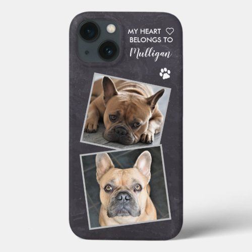 Custom Photo Pet Dog Collage Stylish Quote Photo iPhone 13 Case