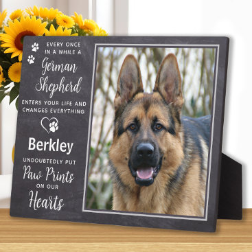 Custom Photo Pet Dog German Shepherd Memorial Plaque