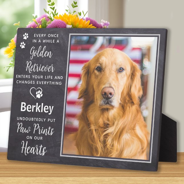 Custom Photo Pet Dog Golden Retriever Memorial Plaque (Creator Uploaded)