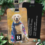 Custom Photo Pet Dog Lover Personalized Monogram Luggage Tag<br><div class="desc">Embark on your travels with a touch of personality and a hint of whimsy with our Modern Photo Luggage Tag designed especially for dog lovers. Whether you're jetting off on a business trip or setting out on a vacation adventure, this luggage tag ensures that your belongings are both identifiable and...</div>