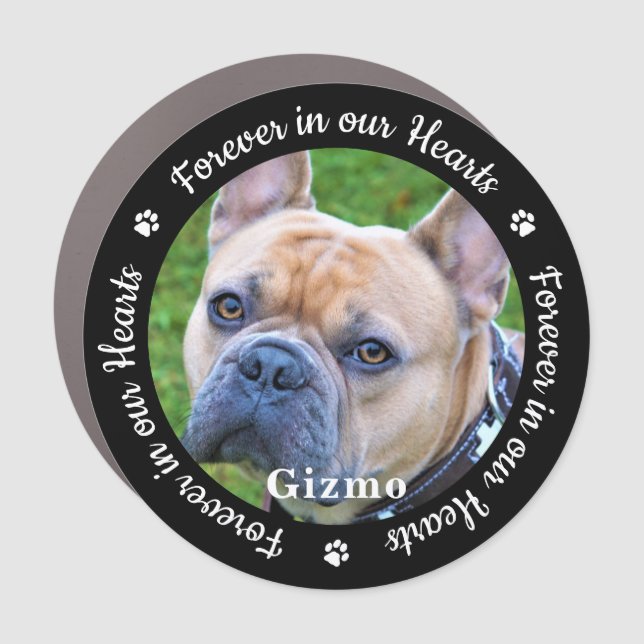 Custom Photo Pet Dog Memorial Car Magnet (Front)