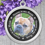 Custom Photo Pet Dog Memorial Silver Plated Necklace<br><div class="desc">Honor your best friend with a custom photo memorial necklace. This unique pet memorials keepsake is the perfect gift for yourself, family or friends to pay tribute to your loved one. We hope your dog memorial photo necklace will bring you peace, joy and happy memories. Quote "Forever in our Hearts"....</div>