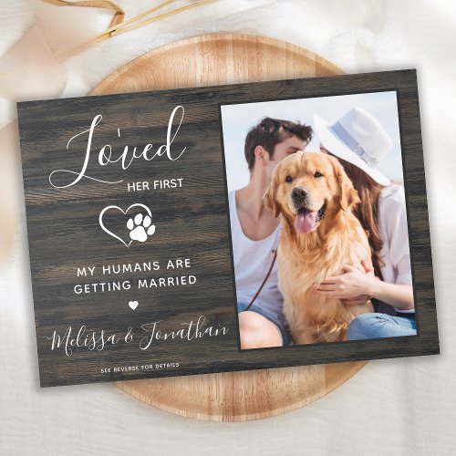 Custom Photo Pet Dog Rustic Country Wedding Invitation