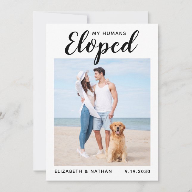 Custom Photo Pet Dog Wedding Elopement Announcemen Save The Date (Front)