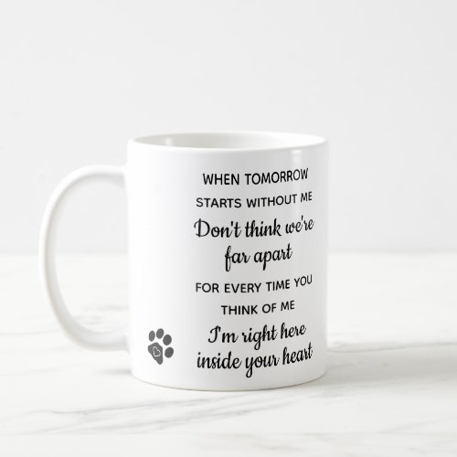 Custom Photo Pet Loss Keepsake Pet Dog Memorial Coffee Mug