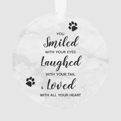 Custom Photo Pet Loss Quote Pet Memorial Ornament