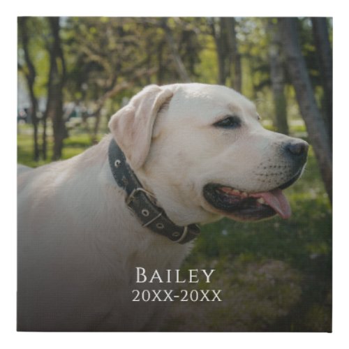 Custom Photo Pet Memorial Faux Canvas Print