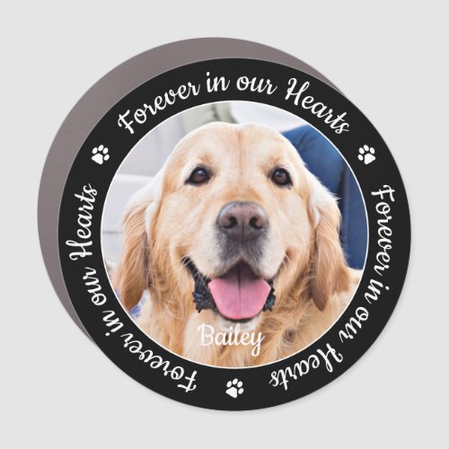 Custom Photo Pet Memorial Forever in our Hearts Car Magnet