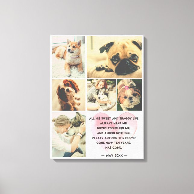 Custom photo pet memorial poem canvas print (Front)