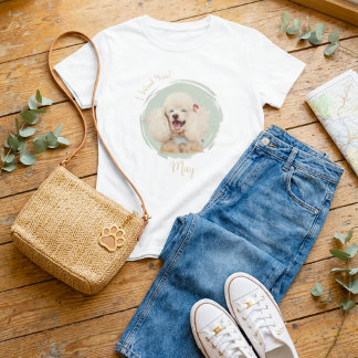 Custom Photo Pet Name Dog Mom I Woof You T-Shirt