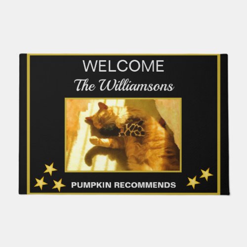 Custom Photo Pet Name Welcome     Doormat