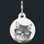 Custom photo pet tag for dog or cat owner<br><div class="desc">Custom photo pet tag for dogs and cats. Customizable label with pet name and phone number. Simple way to retrieve your missing animal pet. Funny image of a kitty wearing glasses. Cute gift idea for new pet owner,  cat mom,  cat lover,  cat person,  crazy cat lady etc.</div>