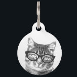 Custom photo pet tag for dog or cat owner<br><div class="desc">Custom photo pet tag for dogs and cats. Customizable label with pet name and phone number. Simple way to retrieve your missing animal pet. Funny image of a kitty wearing glasses. Cute gift idea for new pet owner,  cat mom,  cat lover,  cat person,  crazy cat lady etc.</div>